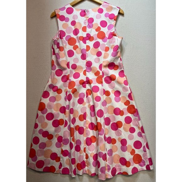 Chadwicks Of Boston Womens Sleeveless Dress Size 10P White Pink Polka Dot - Picture 2 of 11